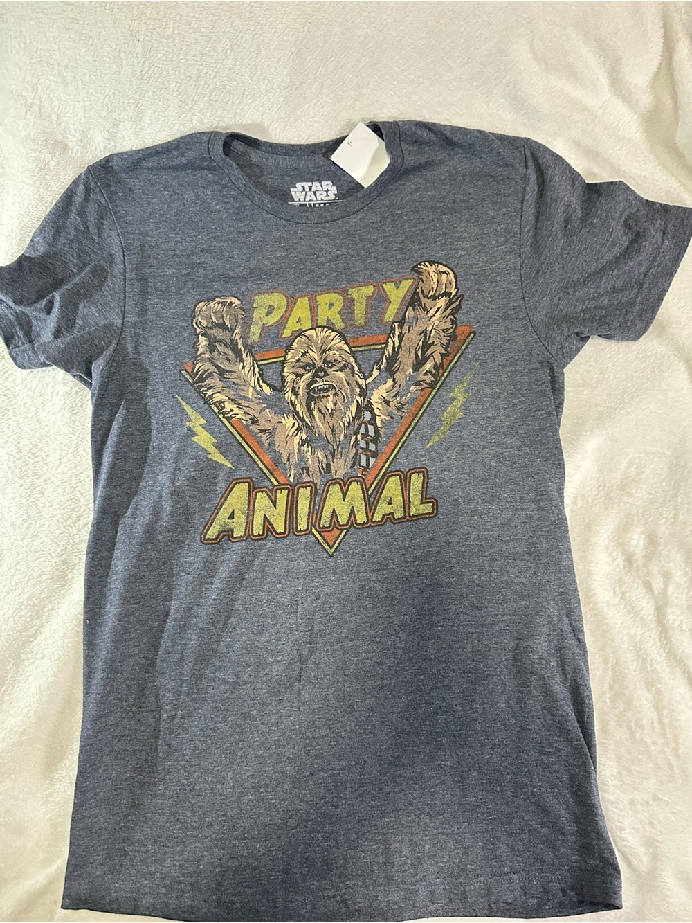 Star Wars Chewbacca Party Animal Graphic Tee Shirt Gray Blue - unisex